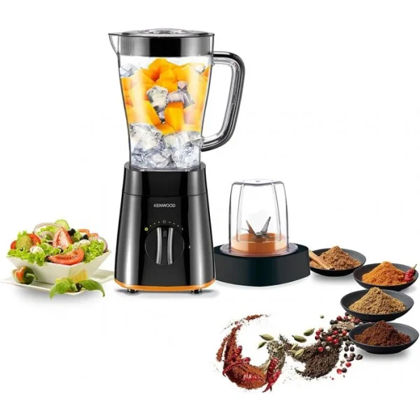 Kenwood Blender 500W Smoothie Blender/Smoothie Maker 1.5L With Multi Mill, Ice Crush Function BLP15.150BK Black