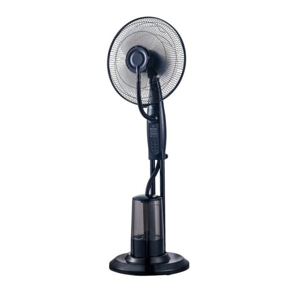 16 Inch Mist Fan Black with remote – Black, White