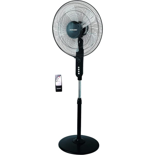 SONASHI SF-8027SR Stand Fan – [Black] 16 inch. Floor Fan with Remote Control, 3 Speed